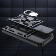 Carcasă blindată pentru Oppo Reno 14, cu protecție pentru cameră, cu suport, negru