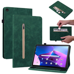 Husa pentru Lenovo Tab M10 10.1 Gen 3, Wallet Pen Slot, verde