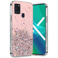 Huse pentru Samsung Galaxy A21S, Glittery, roz