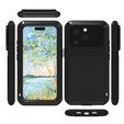 Love Mei Huse pentru iPhone 16 Pro, armored with glass, negru
