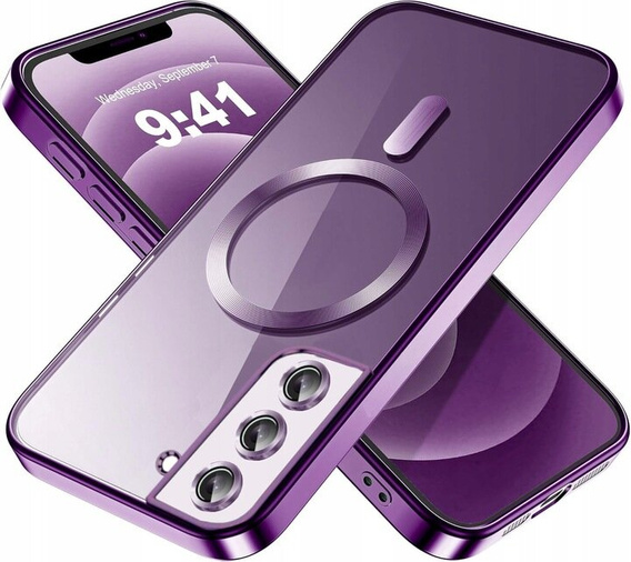 Husă pentru Samsung Galaxy S22, Electro MagSafe, violet + Sticlă pentru ecran