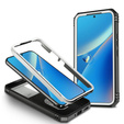 Husă blindată pentru Samsung Galaxy A54 5G, CamShield Slide, alb / negru