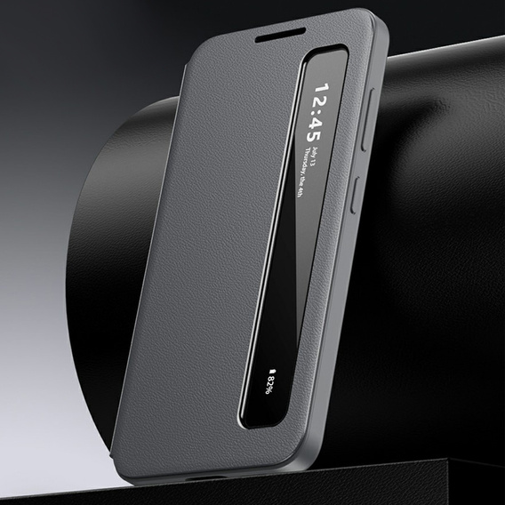 Husă din piele Smart View Window pentru Samsung Galaxy S26, gri