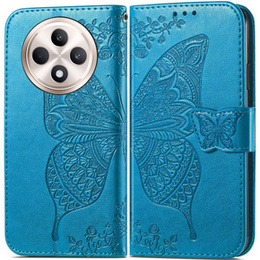 Cu clapetă pentru Oppo Reno 12FS / 12F, Butterfly, albastru