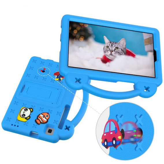 Husă pentru copii pentru Samsung Galaxy Tab A7 Lite 8.7 T220/T225, Cute Patterns, cu suport, albastru
