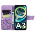 Cu clapetă pentru Xiaomi Redmi A3, Butterfly, violet