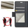 Husă pentru Samsung Galaxy S23 FE, ERBORD Glossy Litchi, portofel cu clapetă, negru