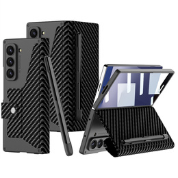 Carcasă portofel cu clapetă negru carbon pentru Samsung Galaxy Z Fold 7 5G