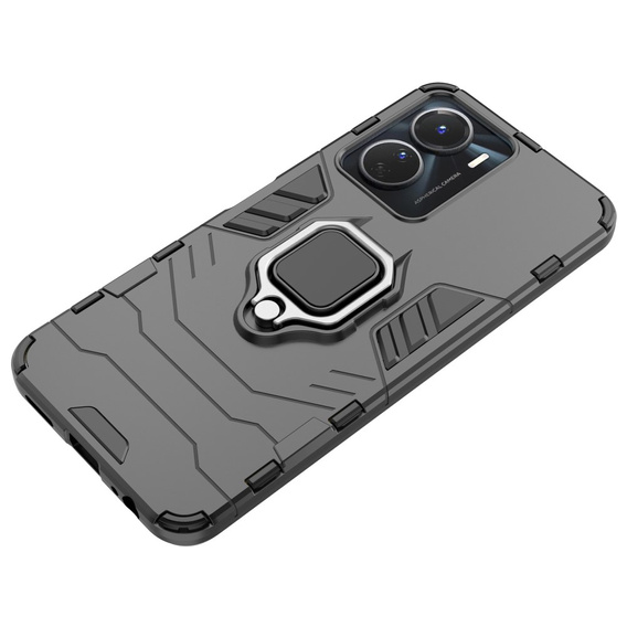 Huse pentru Vivo Y16 4G, Kickstand Ring, negru