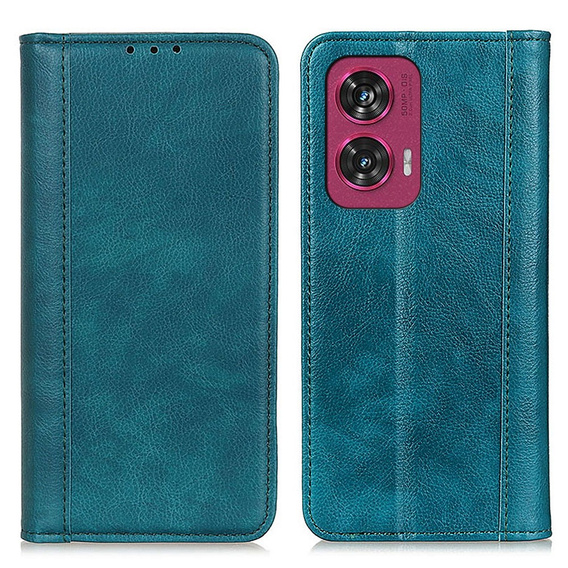 Husa cu clapetă pentru Motorola Edge 50 Fusion 5G, Split Leather, verde