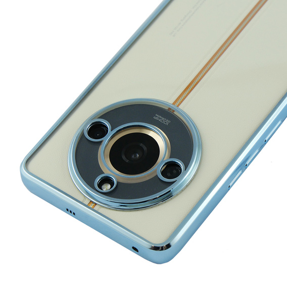 Carcasa pentru Realme 11 Pro 5G / Pro+ 5G, Electroplating Frame, transparent / albastru