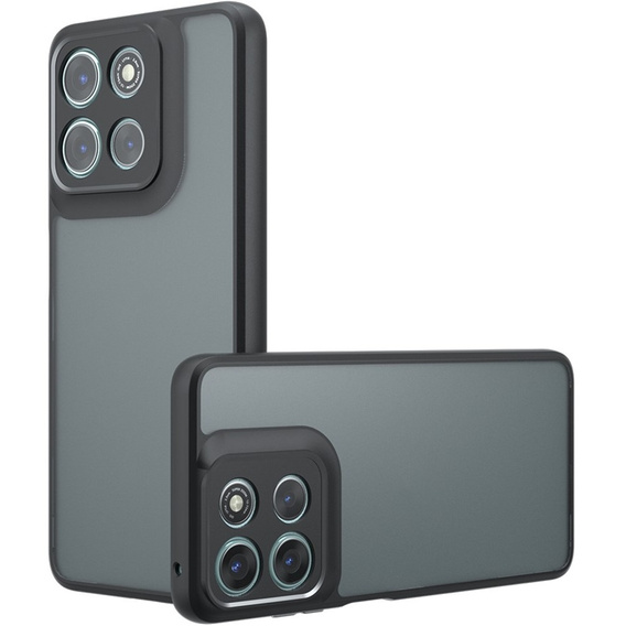 Carcasă pentru Xiaomi Redmi 15 5G / 4G, cu protecție pentru cameră, transparentă cu laturi negre