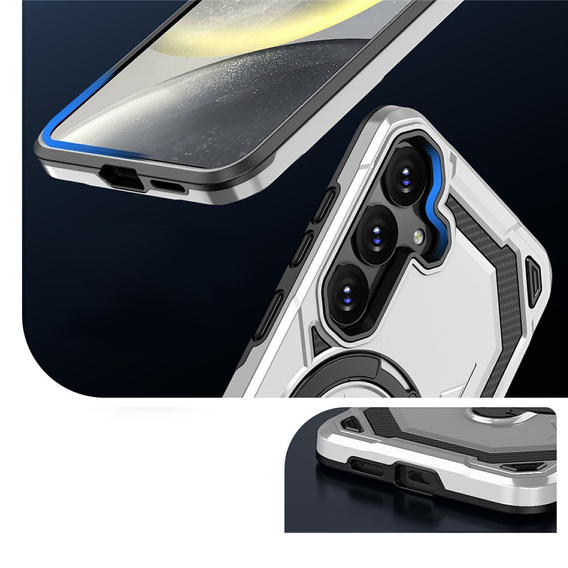 Husă magnetică cu suport pentru Samsung Galaxy A57 5G, argintiu