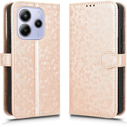 Husa cu clapetă pentru Xiaomi Redmi Note 14 4G, Wallet Rhombus, roz