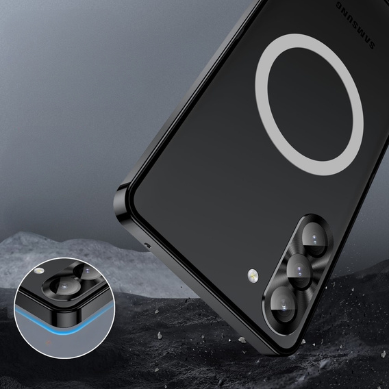 Carcasă de protecție pentru camera foto pentru Samsung Galaxy S23 Plus, CamShield MagSafe, transparent / negru
