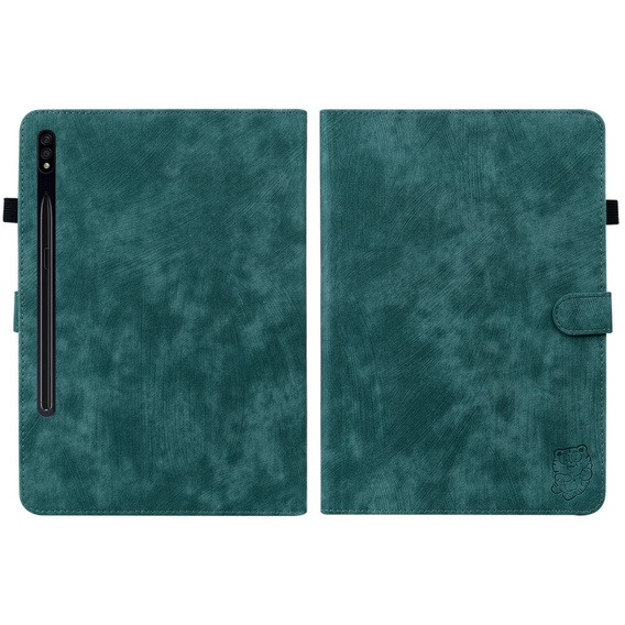 Huse pentru Samsung Galaxy Tab S9, Wallet Pen Slot, verde