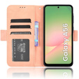 Cu clapetă pentru Samsung Galaxy A56, Card Slot, roz