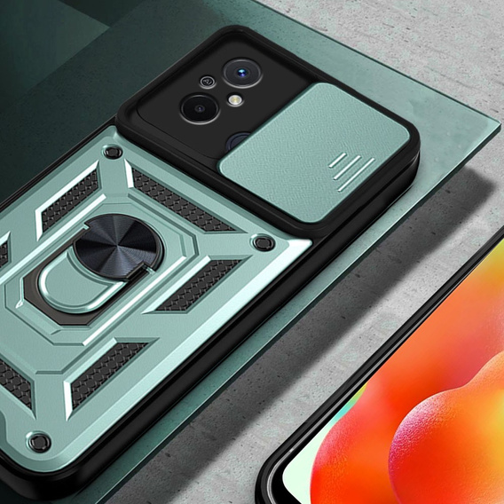 Husă blindată pentru Xiaomi Redmi 12C, CamShield Slide, verde