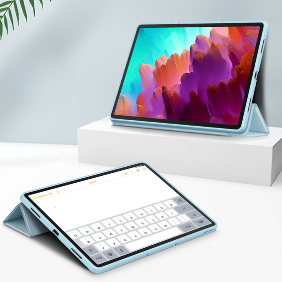 Husă pentru Lenovo Tab P12, Smartcase cu spațiu pentru stylus, albastru