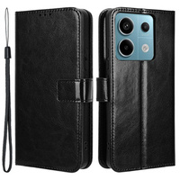 Cu clapetă pentru Xiaomi Redmi Note 13 Pro 5G, Crazy Horse Wallet, negru