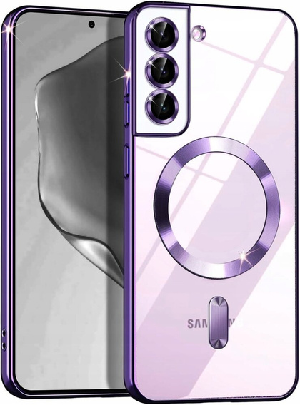 Husă pentru Samsung Galaxy S22, Electro MagSafe, violet + Sticlă pentru ecran