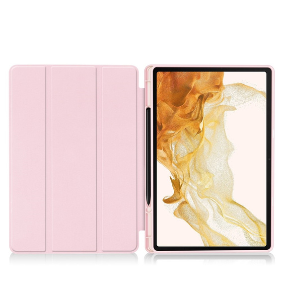 Husă pentru Samsung Galaxy Tab S10+ Plus, Smartcase cu spațiu pentru stylus, roz