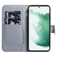 Cu clapetă pentru Samsung Galaxy A14 4G/5G, Wallet, Sakura, albastru