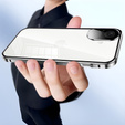 Husa pentru iPhone 16, Magnetic Dual Glass, de argint
