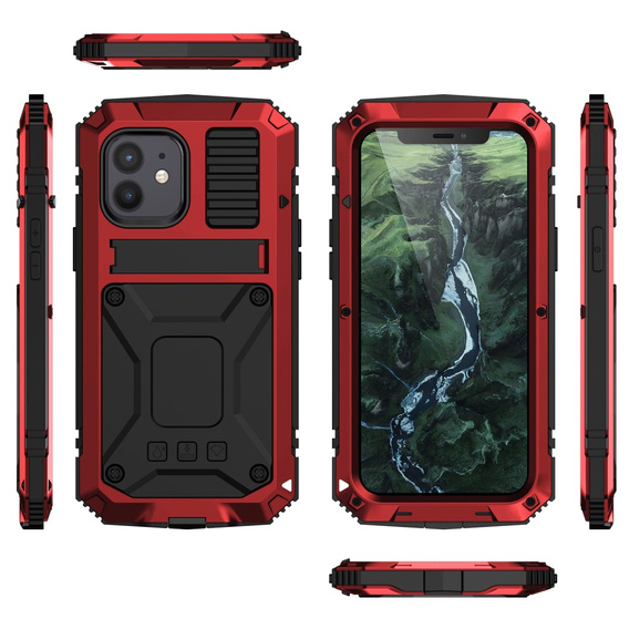 Husă blindată pentru iPhone 12 Mini, R-JUST, roșu