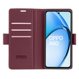 Husă pentru Oppo A60, ERBORD Glossy Litchi, portofel cu clapetă, roșu