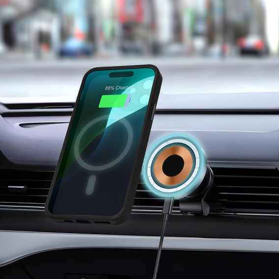 Husă pentru iPhone 16, pentru MagSafe, ERBORD Matt Case, negru + sticlă pentru ecran