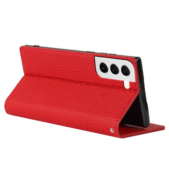 Husă din piele pentru Samsung Galaxy S22, ERBORD Grain Leather, roșu