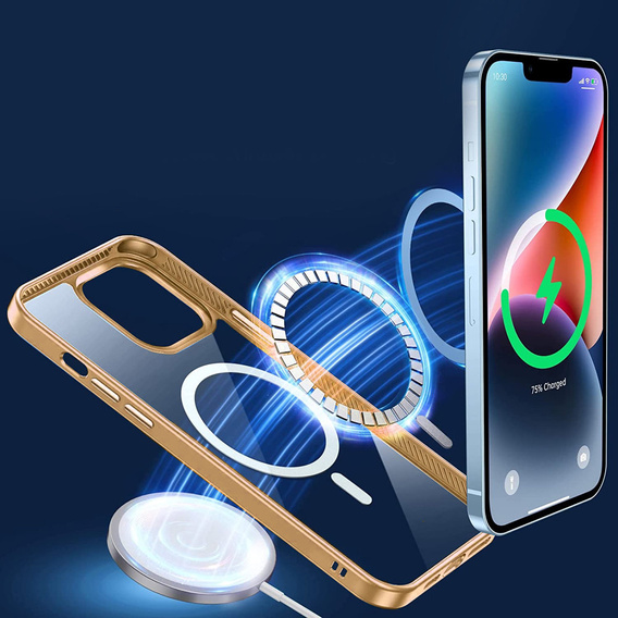Huse pentru iPhone 14 Plus, ERBORD Hybrid MagSafe Case, de aur