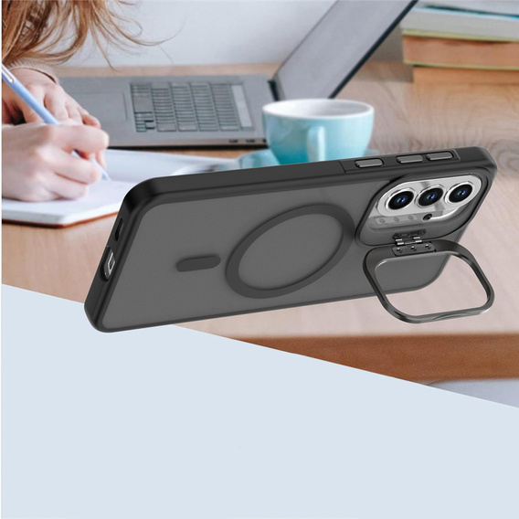 Husă tactilă cu suport MagSafe pentru Samsung Galaxy A37 5G, negru