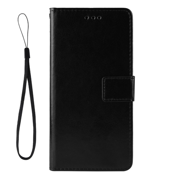 Cu clapetă pentru Oukitel WP5, Crazy Horse Wallet, negru