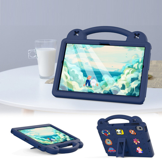Husă pentru copii pentru Lenovo M10 X306 2 Gen / M10 Plus TB-X606 10.3 / Samsung Tab A 10.1 T510/515 / K10 X6C6, Cute Patterns, cu suport, albastru închis