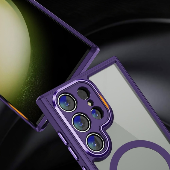 Husă pentru Samsung Galaxy S23 Ultra, ERBORD Impact Guard, MagSafe, violet închis