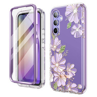 Huse pentru Samsung Galaxy A54 5G, Suritch Full Body Flowers, violet