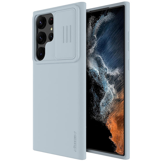 Husă NILLKIN pentru Samsung Galaxy S23 Ultra, husă CamShield din silicon pentru MagSafe, albastru
