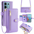 Cu clapetă pentru Xiaomi Redmi Note 13 Pro 5G, Wallet Zipper Pocket, violet