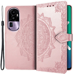 Cu clapetă pentru Oppo Reno 10 / 10 Pro, Mandala, roz rose gold