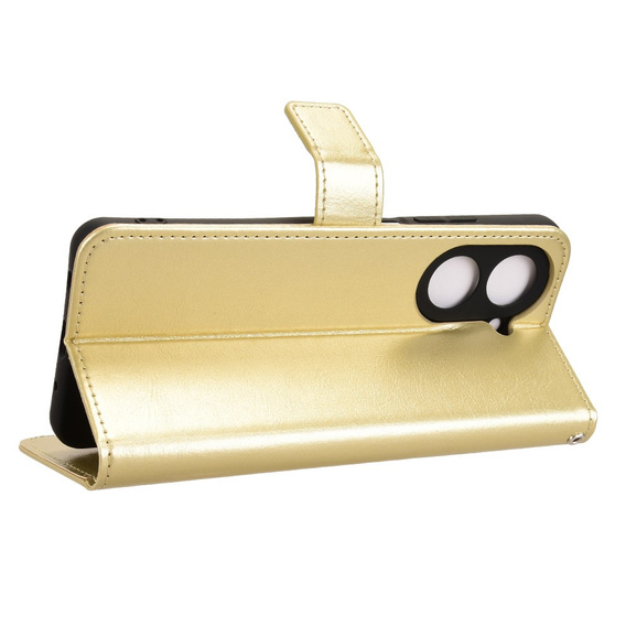Cu clapetă pentru Xiaomi Redmi A5, Crazy Horse Wallet, de aur