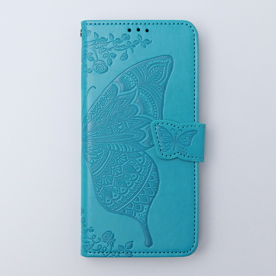 Cu clapetă pentru Xiaomi 13T / 13T Pro, Butterfly, albastru