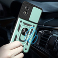 Husă blindată pentru Motorola Moto E13, CamShield Slide, verde