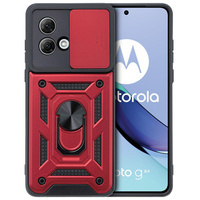 Husă blindată pentru Motorola Moto G84 5G, CamShield Slide, roșu