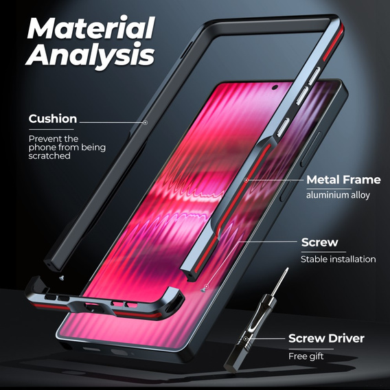 Husa LUPHIE pentru Samsung Galaxy S25 Ultra, Armor Bumper, negru