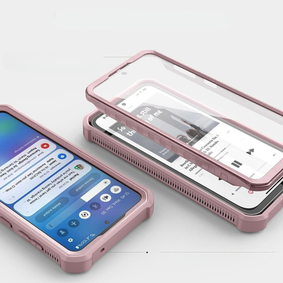 Husă blindată pentru Samsung Galaxy S23 FE, Dexnor Full Body (Two Frames), roz
