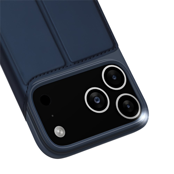 Husă Dux Ducis pentru iPhone 17 Pro Max, Skin Pro, cu clapetă, cu slot pentru carduri, albastru marin