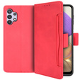 Cu clapetă pentru Samsung Galaxy A32 5G, Card Slot, roșu