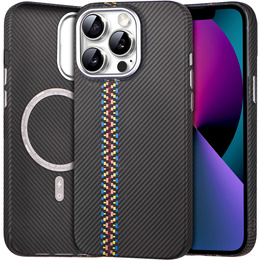 Carcasa pentru iPhone 13, Carbon Fiber MagSafe, negru